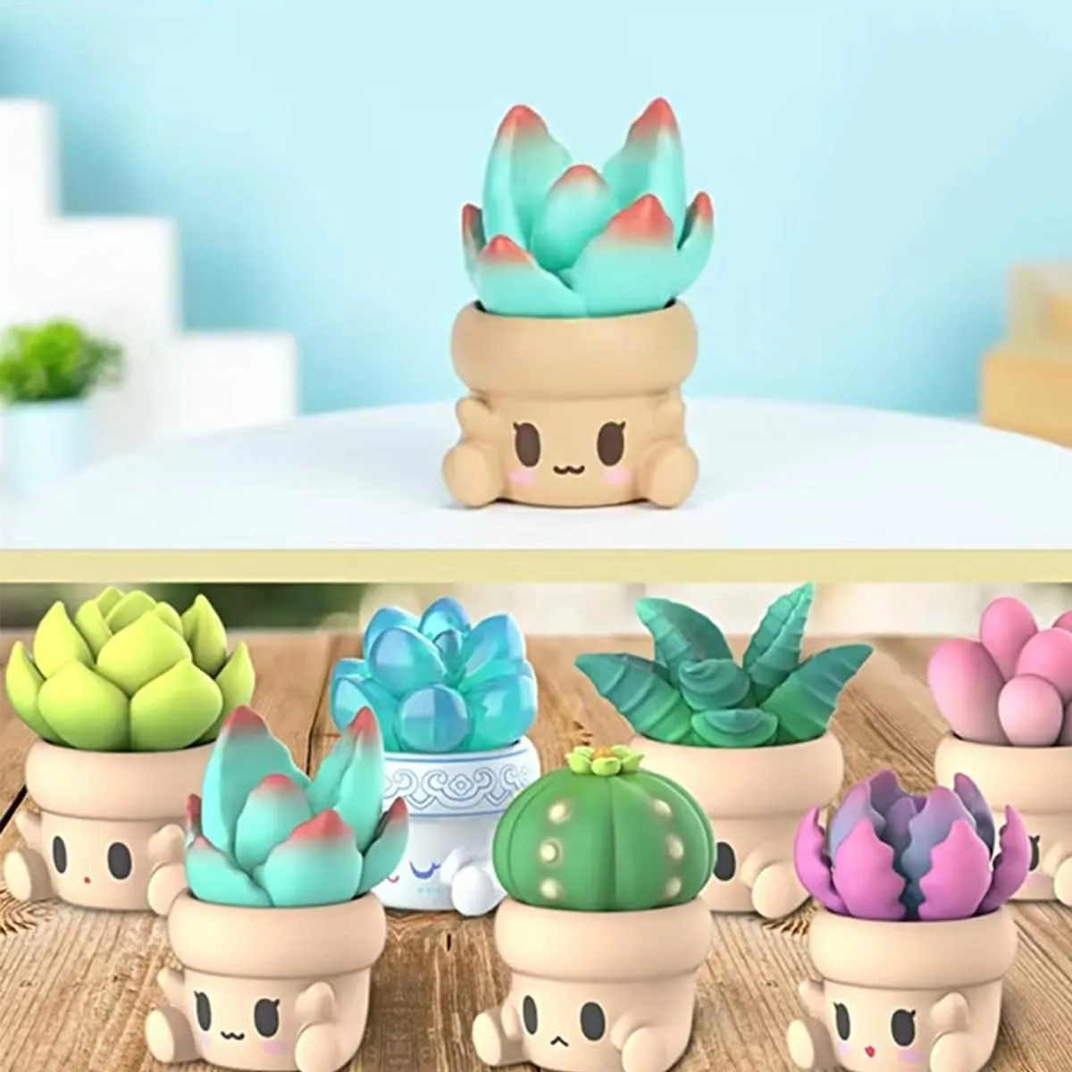 Hugging Succulents 2 Series Blind Box Toys for Girls Cute Figures Action Model Birthday Gift Guess Blind Bag Random Collection Toys Popular Desktop Ornaments（6 Pack）