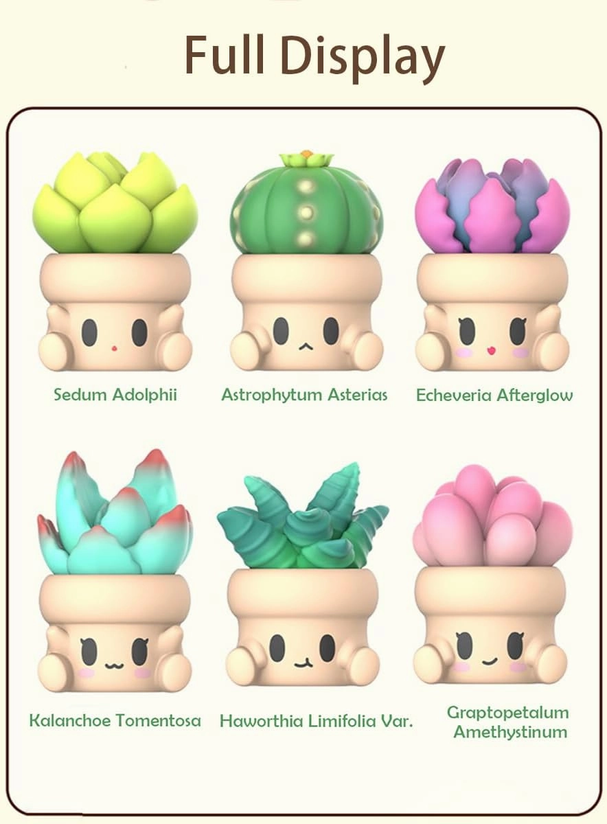 Hugging Succulents 2 Series Blind Box Toys for Girls Cute Figures Action Model Birthday Gift Guess Blind Bag Random Collection Toys Popular Desktop Ornaments（6 Pack）