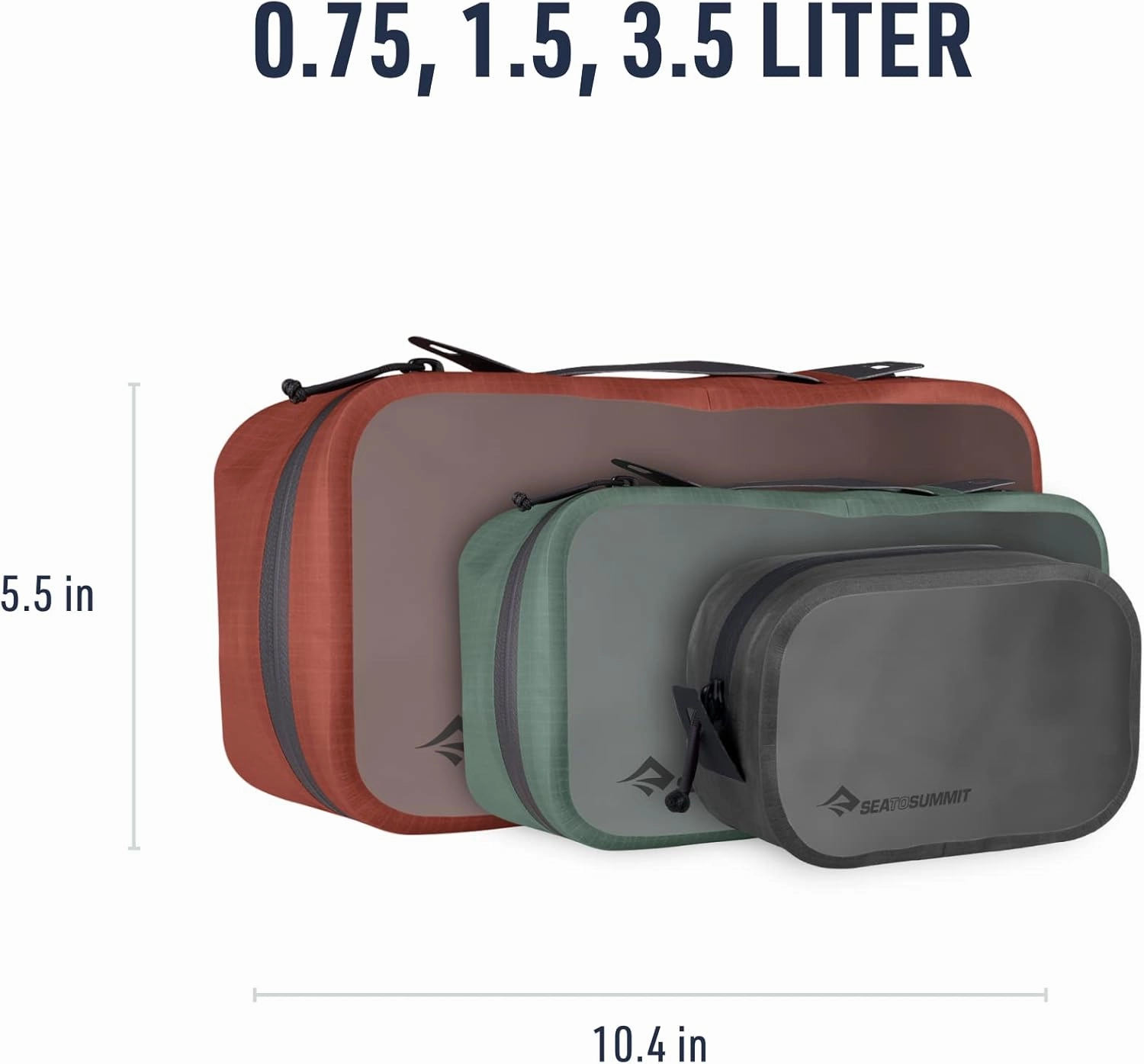 Hydraulic Packing Cube Set - 0.75L, 1.5L, 3.5L