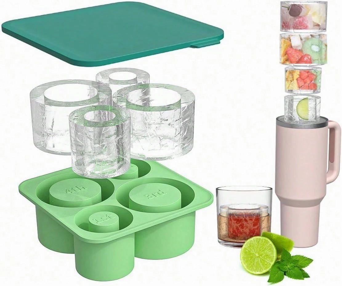 Ice Cube Tray For  Cup Silicone Ice Cube Maker With Lid