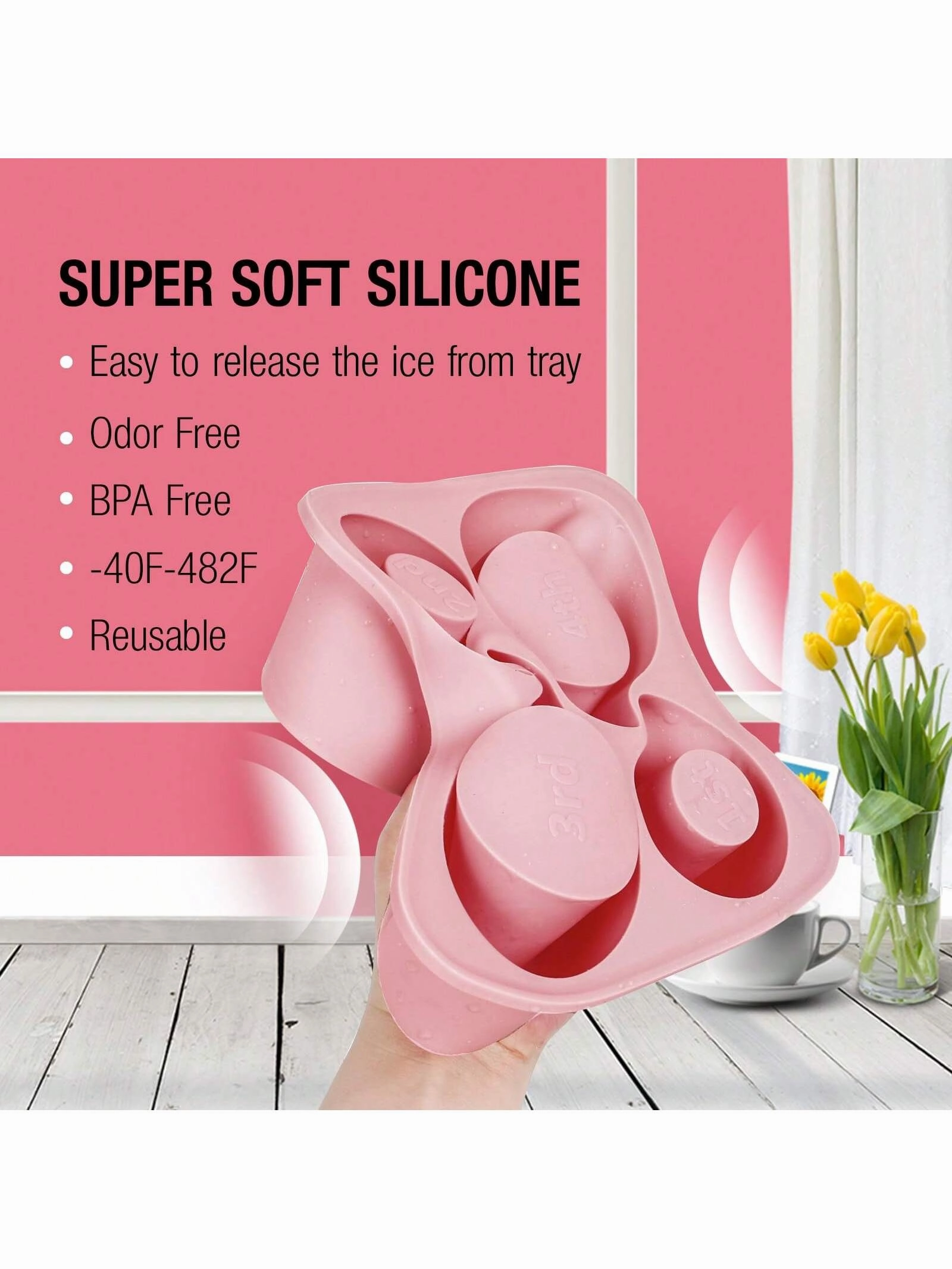 Ice Cube Tray For  Cup Silicone Ice Cube Maker With Lid