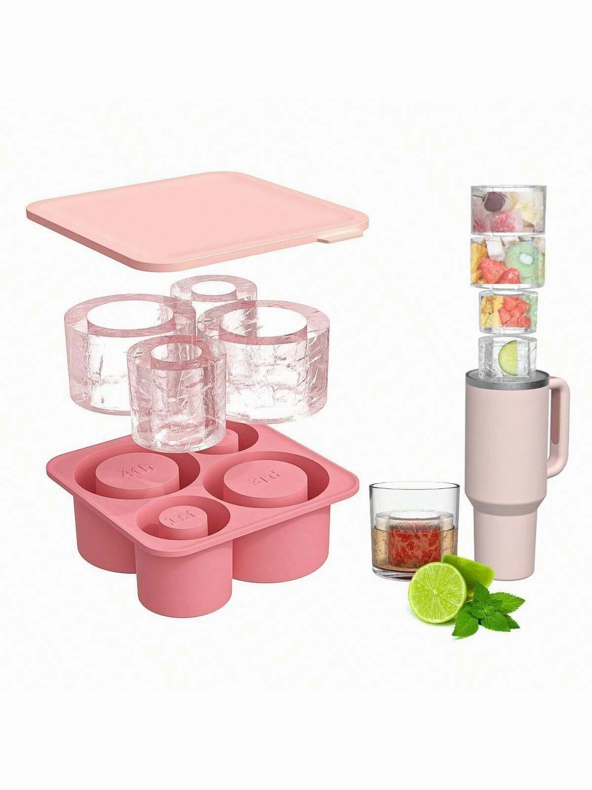 Ice Cube Tray For  Cup Silicone Ice Cube Maker With Lid
