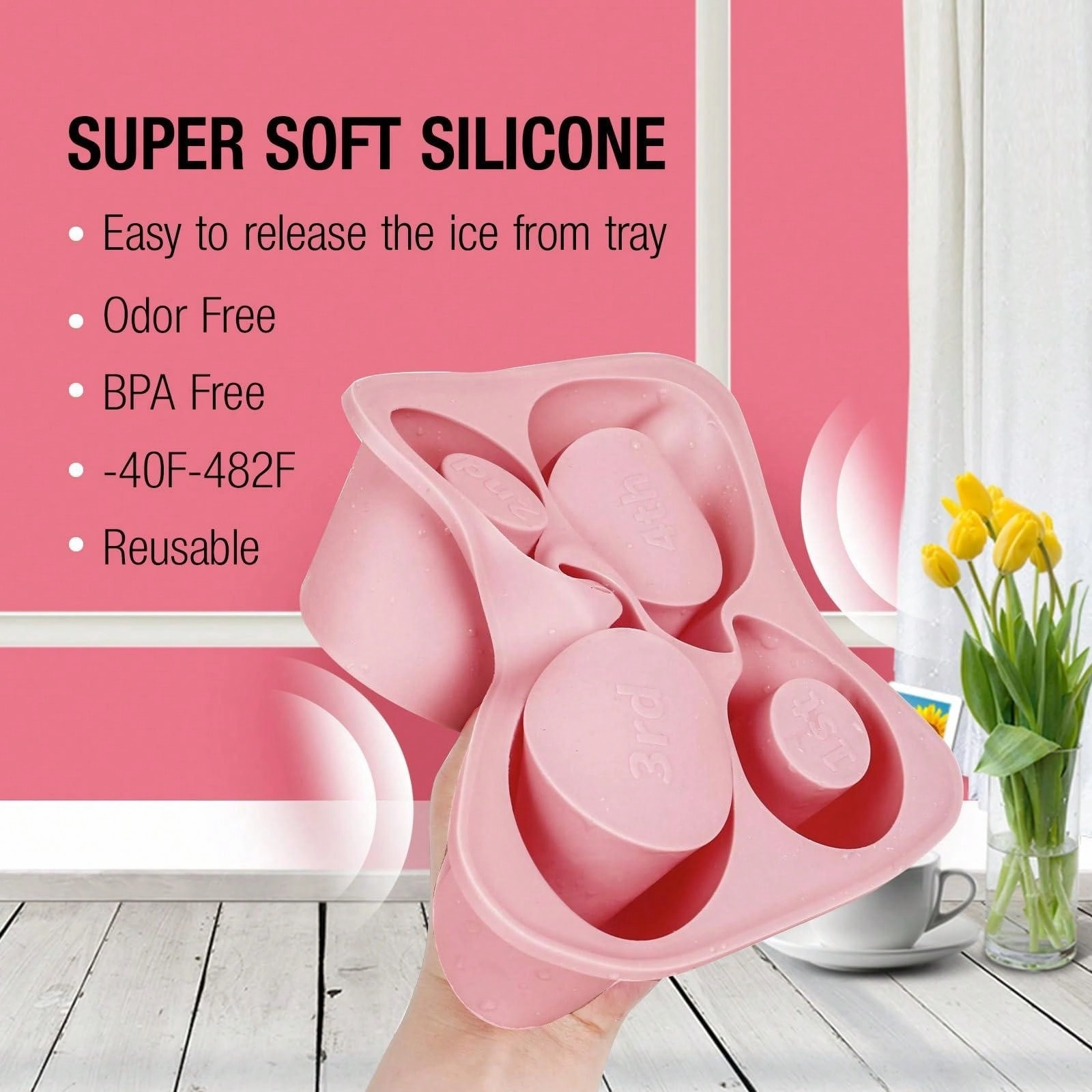 Ice Cube Tray For  Cup Silicone Ice Cube Maker With Lid