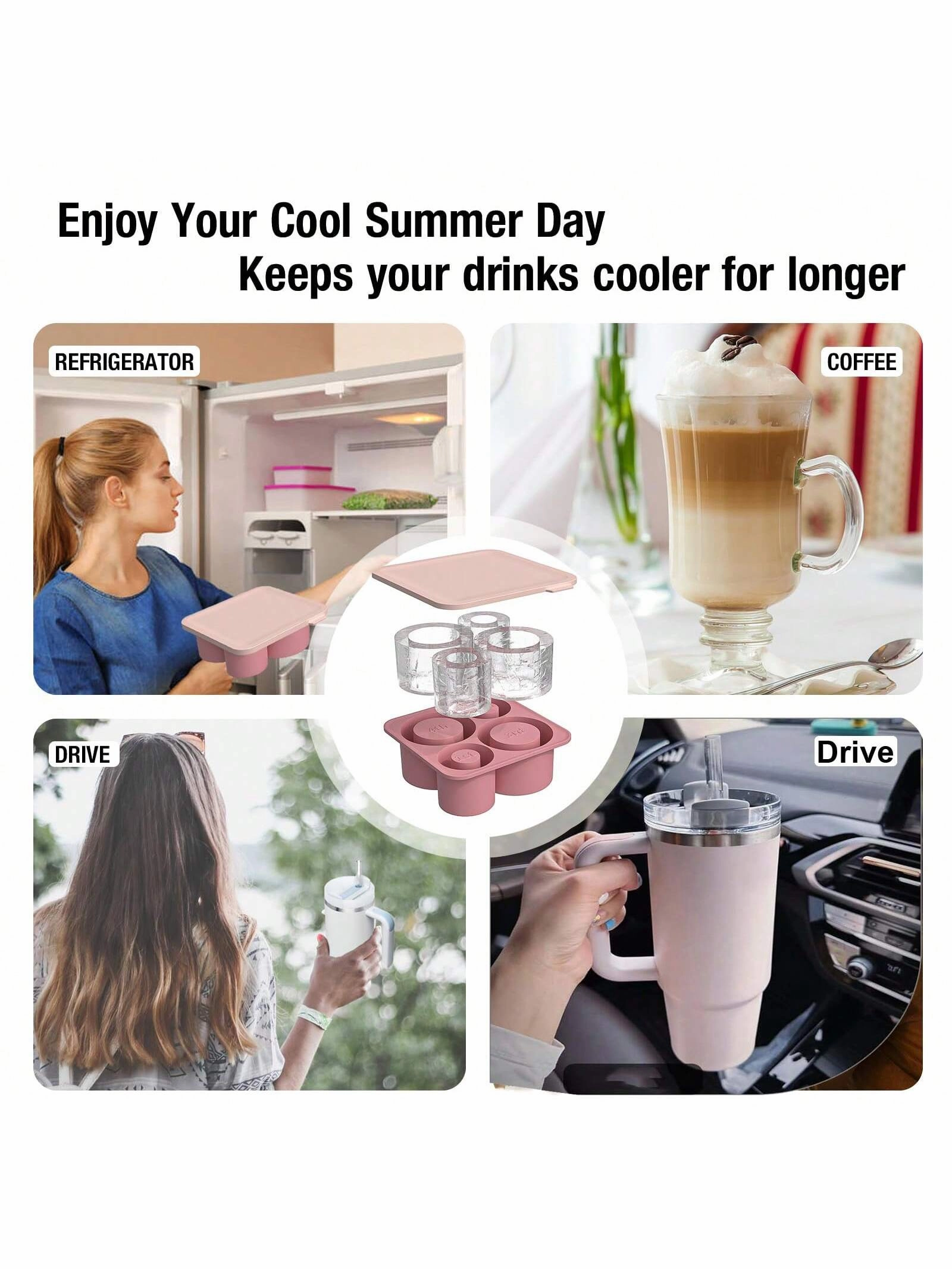 Ice Cube Tray For  Cup Silicone Ice Cube Maker With Lid