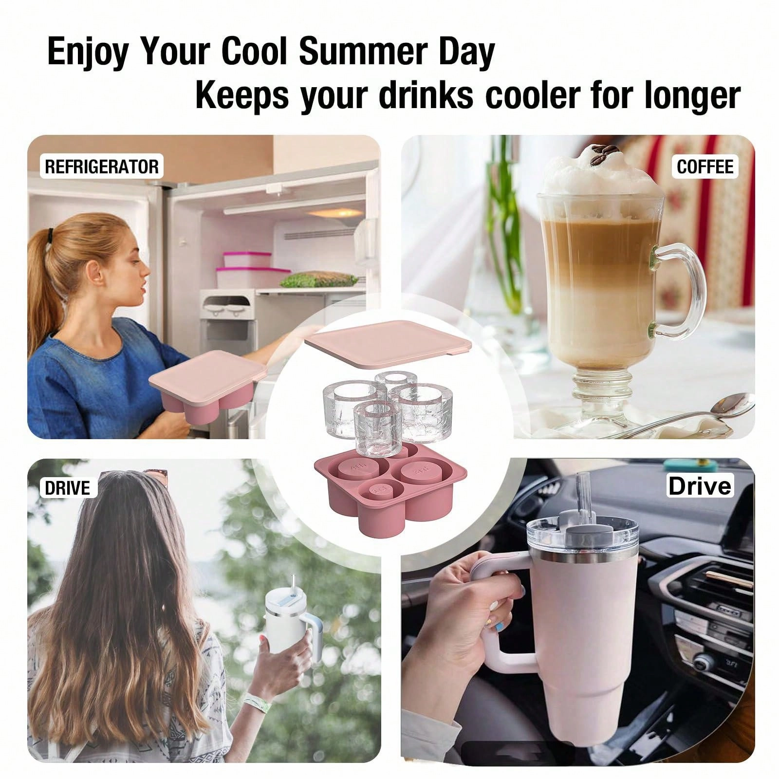 Ice Cube Tray For  Cup Silicone Ice Cube Maker With Lid