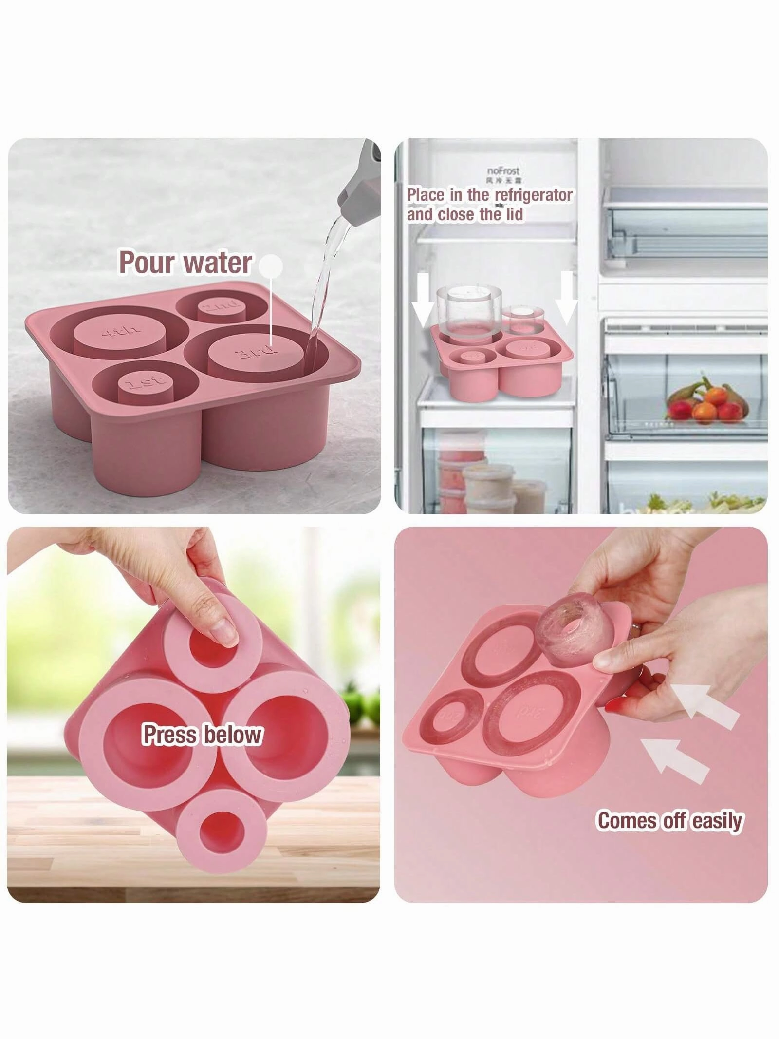 Ice Cube Tray For  Cup Silicone Ice Cube Maker With Lid