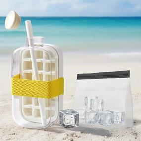 Ice Tray, Zero-Contact Water Injection and Pressing ice Tray, Home DIY ice Cube Mold, Creative Kettle, Handy Cup, Large Capacity ice Storage, Easy demoulding White