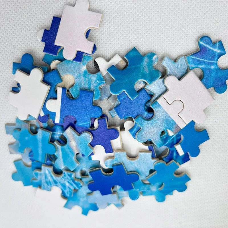 Imahoocool- 500-Piece Beach Sunset Family Wooden Jigsaw Puzzle - Safe Interlocking Edges, Letter-Coded Backs, Multi-Generational Game Night Activity