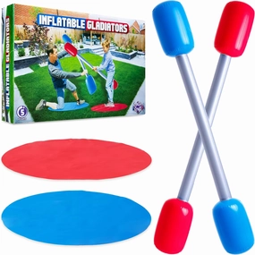 Inflatable Gladiator Game Set with Inflatable Batons - Party, Beach, Outdoor Games for Kids or Adults
