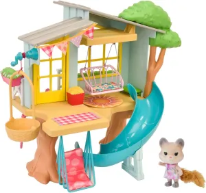 Interactive 2 Story Tree House Playset with Exclusive Squirrel Poseable Figure Includes 21 Pieces