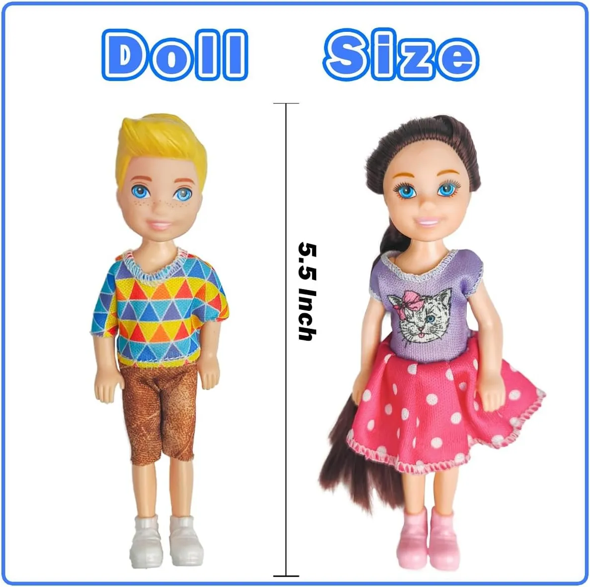 Interactive Family Toy Fun Action Figures Set, Imaginative Educational Family Doll Play, for Kids 3 (Editions A)