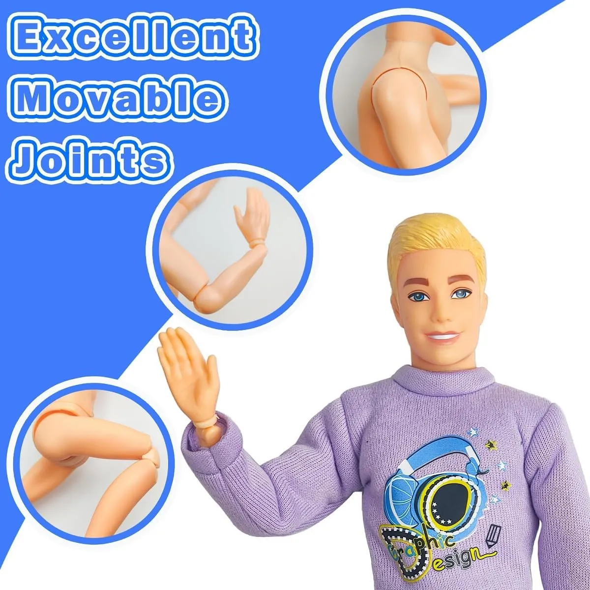 Interactive Family Toy Fun Action Figures Set, Imaginative Educational Family Doll Play, for Kids 3 (Editions A)