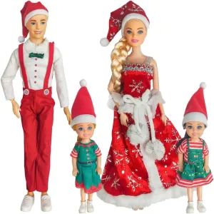 Interactive Family Toy Fun Action Figures Set, Imaginative Educational Family Doll Play, for Kids 3 (Editions C)