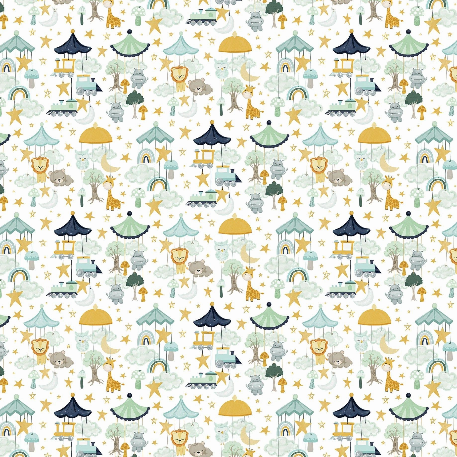 It's A Boy Collection Many Mobiles 12 x 12 Double-Sided Scrapbook Paper by Echo Park Paper
