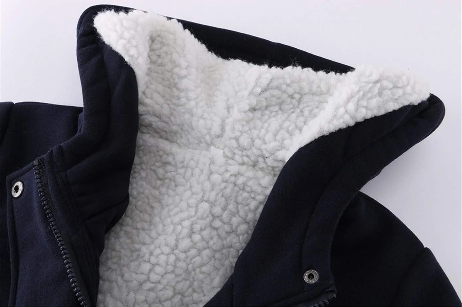 JiangWu Womens Fashion Horn Button Fleece Thicken Coat with Hood Winter Warm Jacket