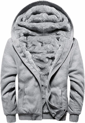 JiangWu Womens Fashion Horn Button Fleece Thicken Coat with Hood Winter Warm Jacket