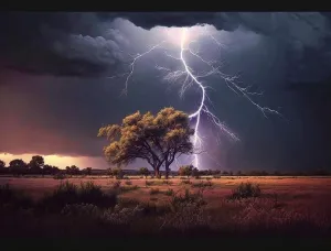 Jigsaw Puzzle for Adults, African Grassland Lightning Challenging Educational Fun Family Activities Toys Creative Gifts Wooden Puzzles 1000 Piece