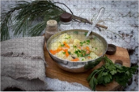 Jigsaw Puzzles 1000 Pieces for Adults Kids - Fresh fish soup spices cooked a fire Large Puzzles Pieces Fit Together Educational Intellectual Fun Game