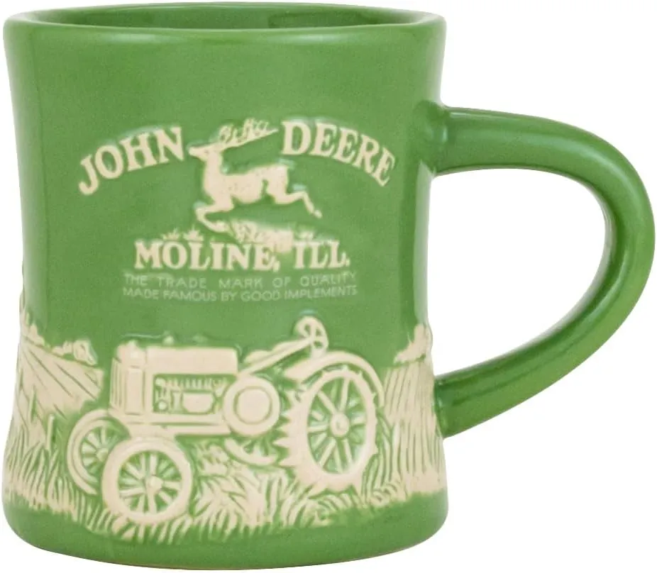 John Deere Stoneware Green Ceramic Model D Mug, 12 ounces