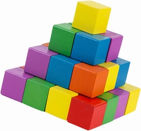 jojofuny 50pcs Colorful Wooden Craft Cubes Smooth Square Blocks for Projects Art Supplies and Building Materials for Boys and and Imagination