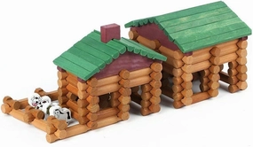 Joqutoys 170 PCS Classic Building Log Toys, Wood Logs Set Set for Boy, Creative Construction Educational Gift for Kids Ages 3 