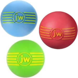 JW Pet Company iSqueak Ball Rubber Dog Toy, Medium, Colors Vary (3 Pack)