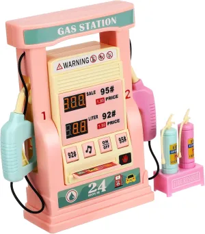 Kisangel Simulation Gas Station for Realistic Gas Pump Playset with Interactive Features Safe Plastic Design for Boys and Engaging Learning Experience