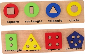 Kisangel 2 Sets Creative Educational for Geometric Shape Matching Early Learning Plaything for Cognitive Development and Hand Eye Coordination