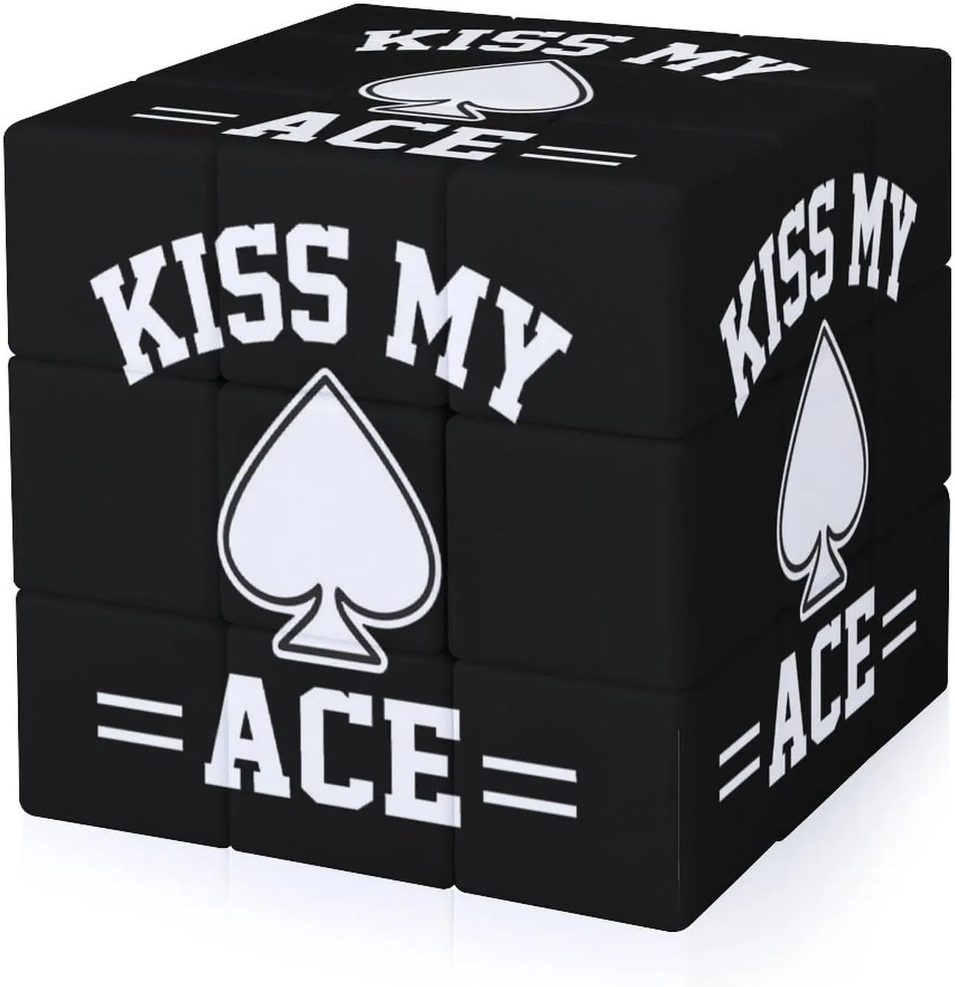 Kiss My Ace Poker Adults 3x3x3 Color-Matching Smooth Fully Printed Cube Gift