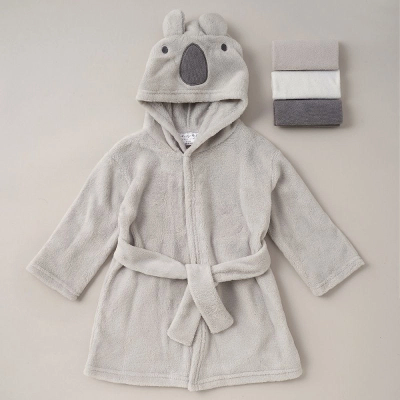 Koala Dressing Gown & Washcloth Set