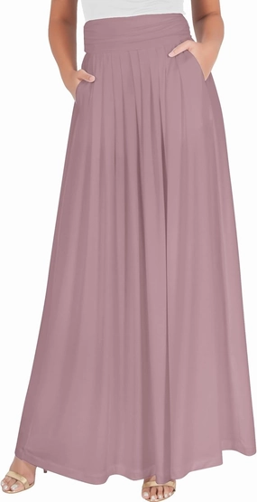KOH KOH Womens Long Flowy Cute Modest High Waist Floor Length Pockets Maxi Skirt