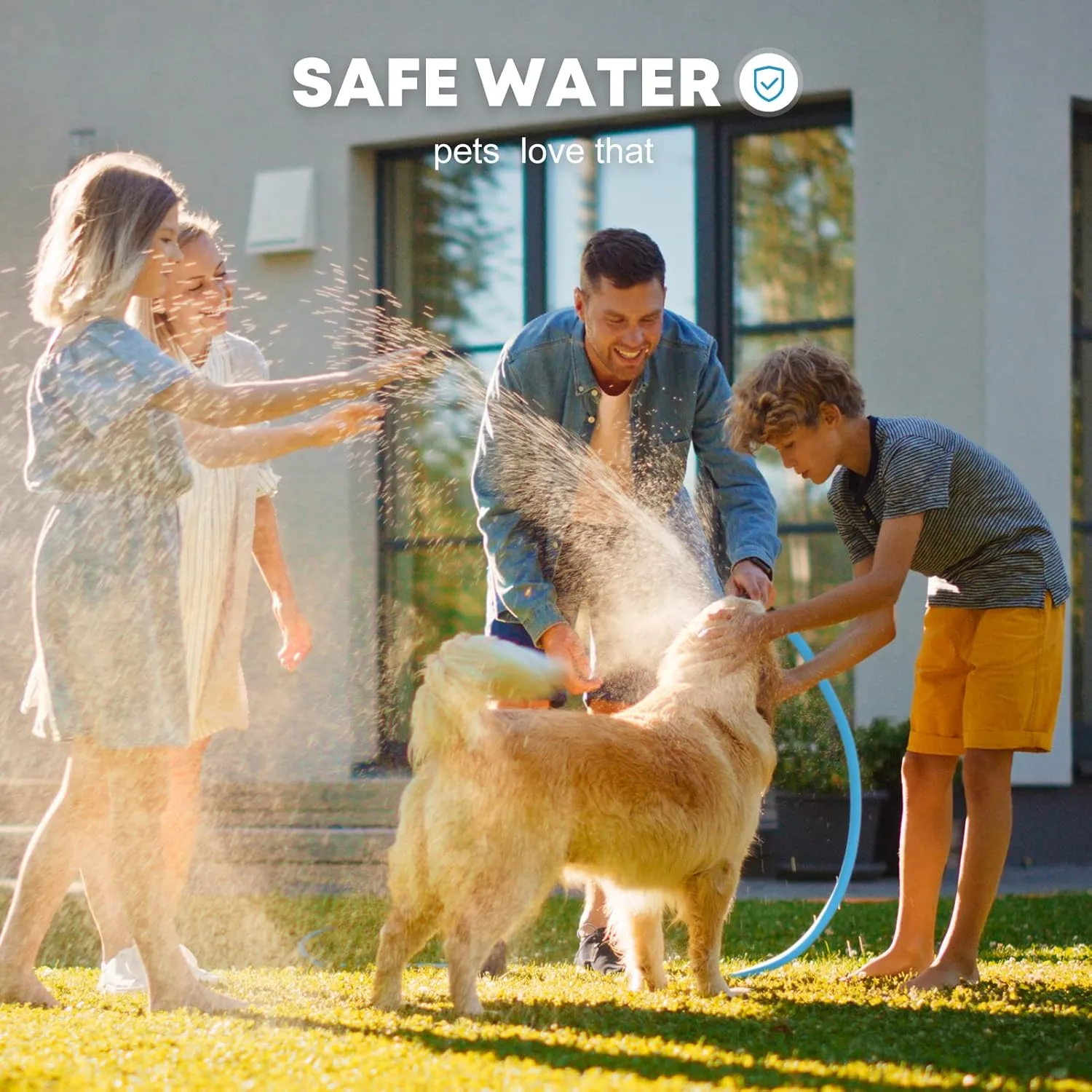Kohree 50FT RV Water Hose with Storage Bag, 5/8'' Drinking Water Hose, No Odor, Leak Free, Heavy Duty, No Kink and Flexible Garden Hose 50 ft, Ideal RV Accessories for RV, Camper, Garden - Blue