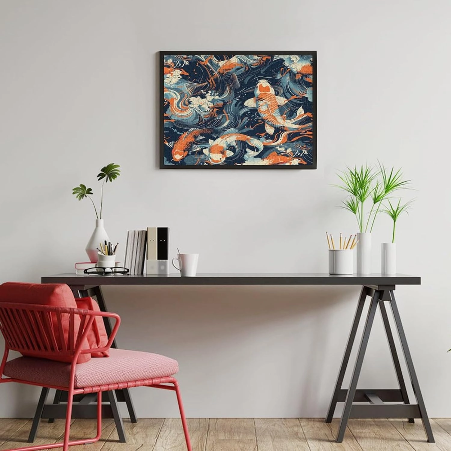 Koi 500 Piece Jigsaw Puzzle,Pond Fish Wooden Puzzle for Adults, Wooden Puzzle,Challenging Family Games