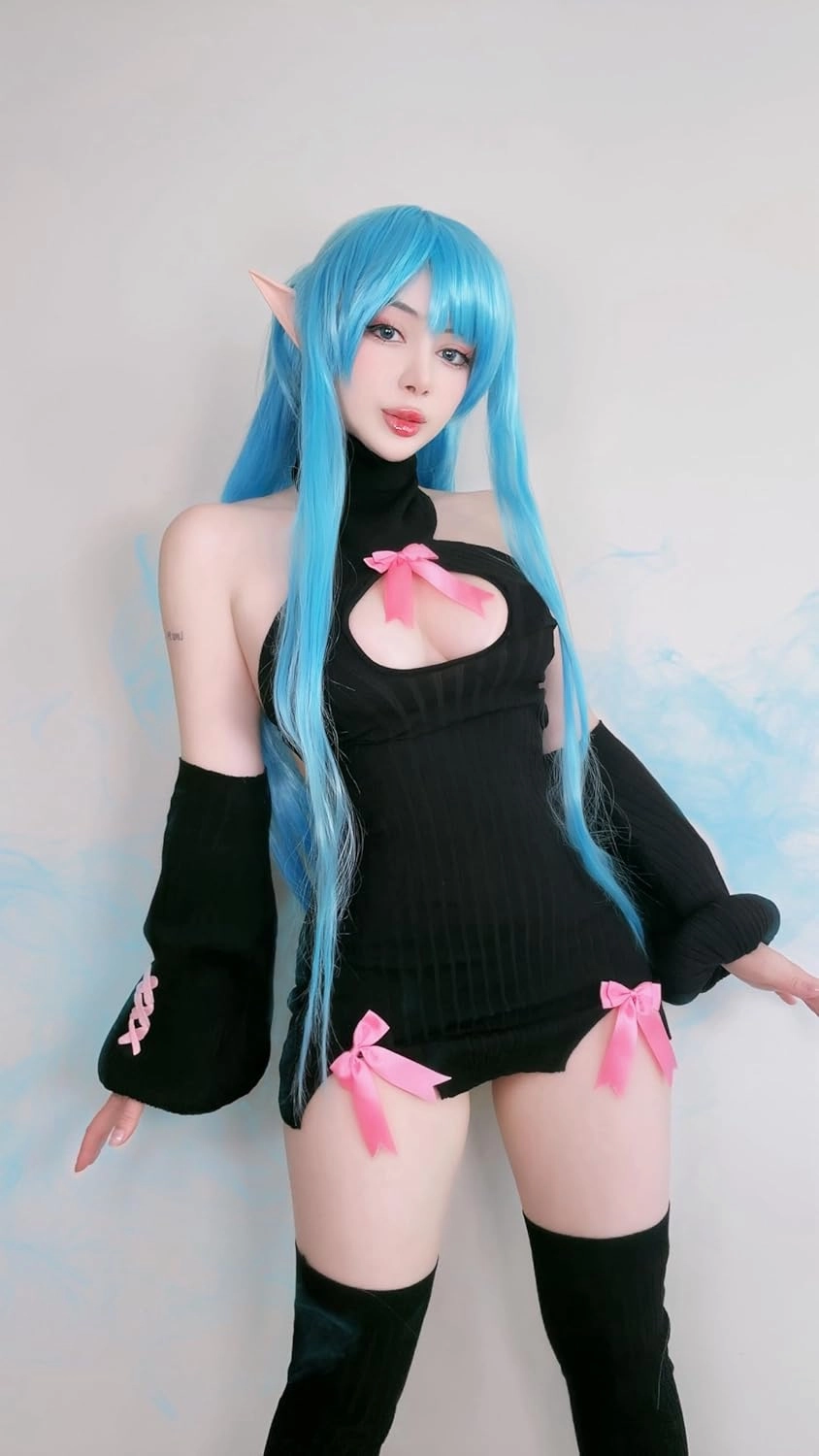 KORURACLUB Bow Sweater Costume（3-PIECE SET） premium sweater cosplay lingerie Bow Sweater succubus lingerie