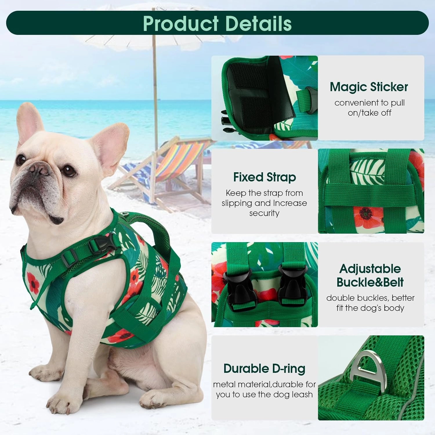 Kuoser Dog Life Jacket, High Flotation Reflective Dog Life Vest for Swimming Boating, Adjustable Large Dogs lifejacket with Rescue Handle, Safety Pet Life Preserver Floats for Spring Summer Pool, L