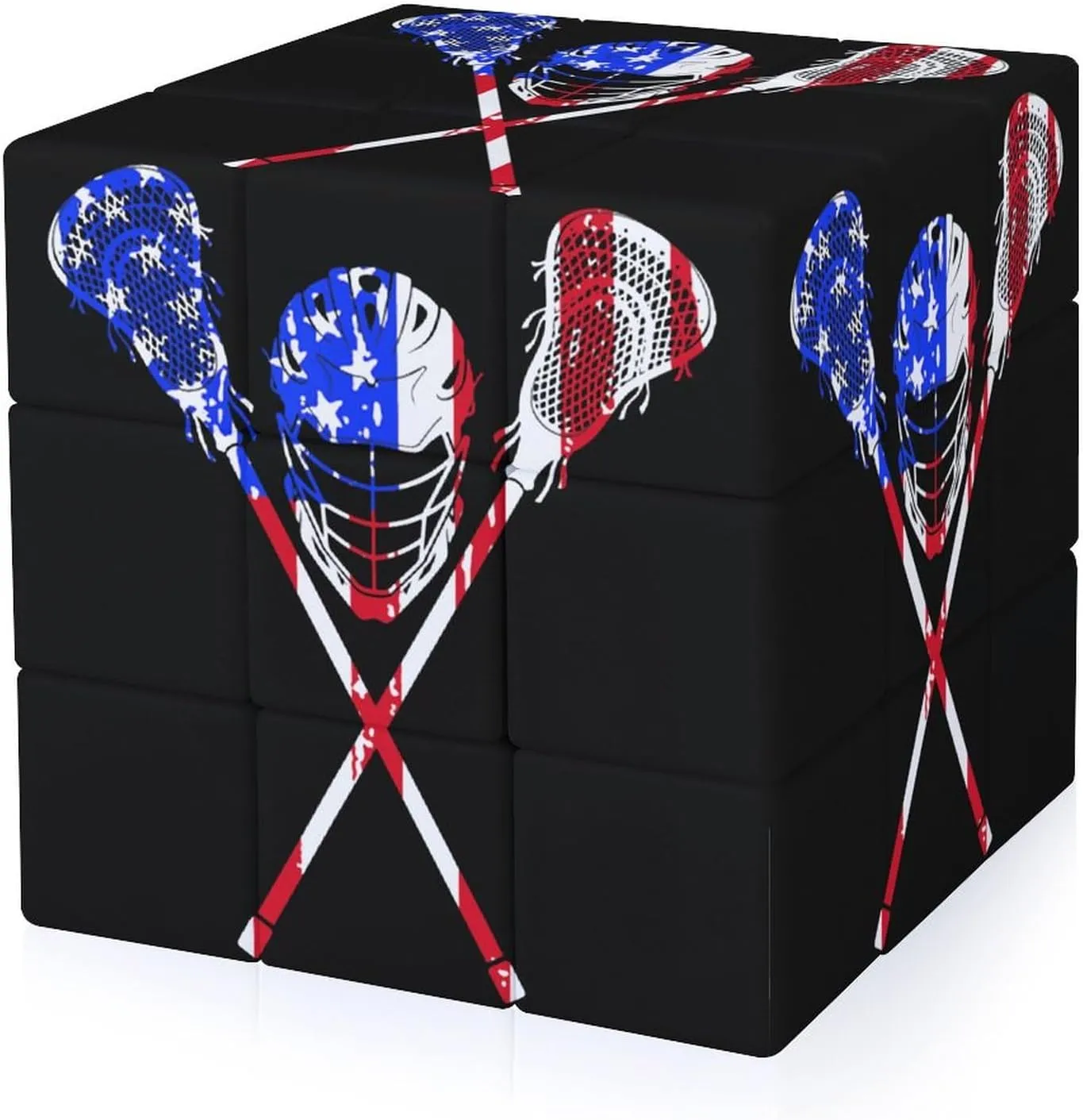 Lacrosse U.S. Flag Adults 3x3x3 Color-Matching Smooth Fully Printed Cube Gift