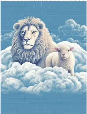 Lamb with A Lion Building Block Puzzle Personalized Building Bricks for Adults Square Shaped Block Puzzle Building Brick Block Puzzles Valentine's Day Gifts for Home Decor Brick Puzzle