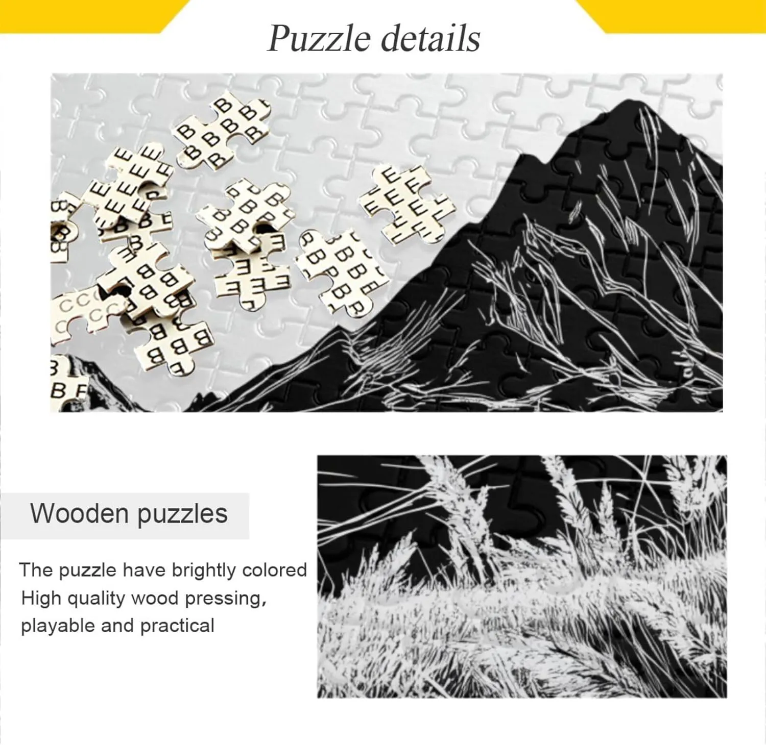 Landscape Moutain Grassland Jigsaw Puzzle 500 Piece, Educational Intellectual Decompression Puzzle Game Jigsaw Puzzle for Adult Active Thinking Party Entertainment, Family Games