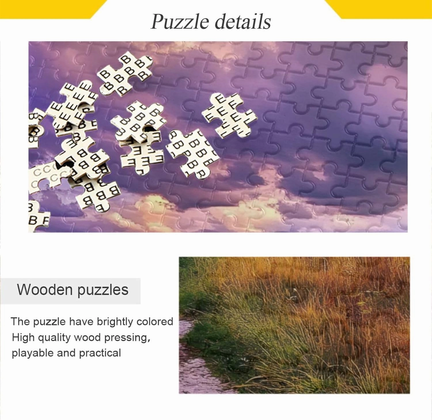 Landscape Grassland Cloud Jigsaw Puzzle 500 Piece, Educational Intellectual Decompression Puzzle Game Jigsaw Puzzle for Adult Active Thinking Party Entertainment, Family Games