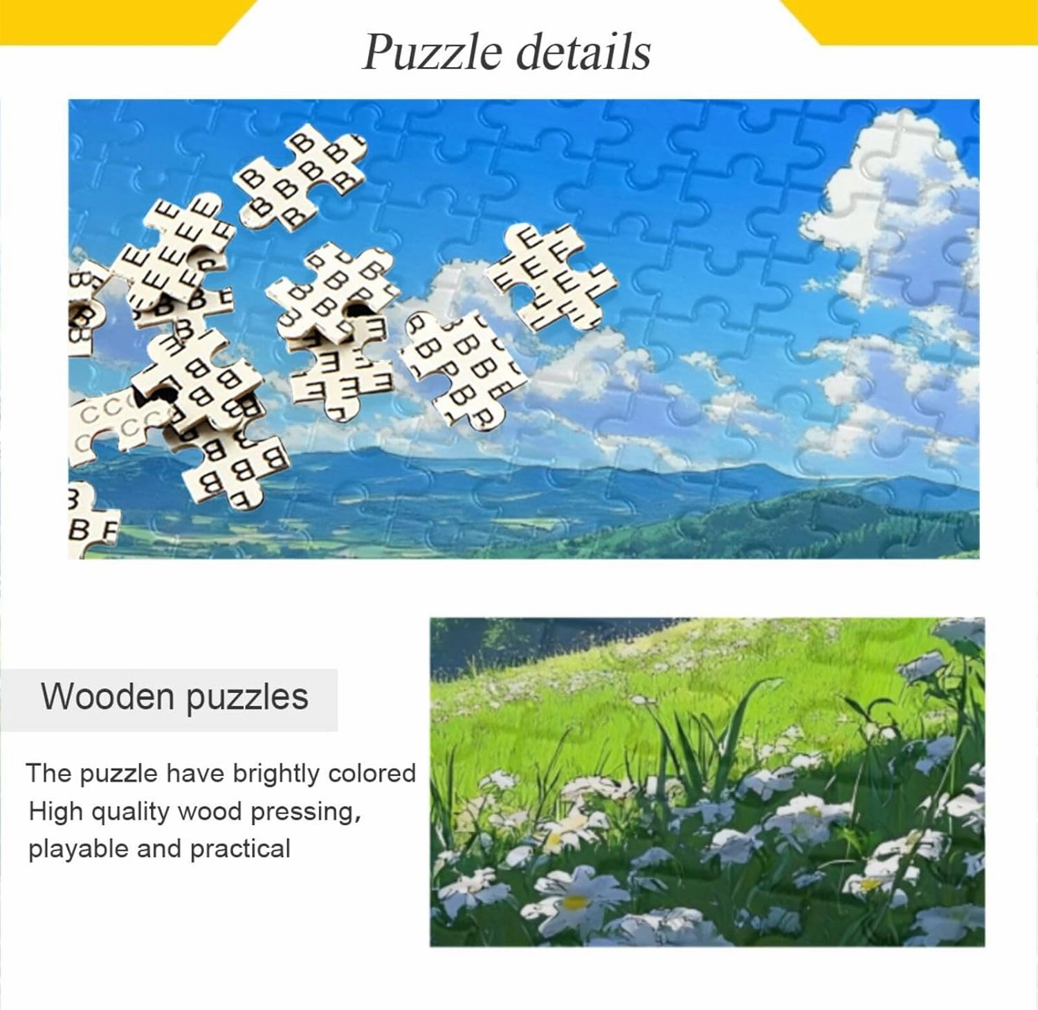 Landscape Grassland Florals Jigsaw Puzzle 1000 Piece, Educational Intellectual Decompression Puzzle Game Jigsaw Puzzle for Adult Active Thinking Party Entertainment, Family Games