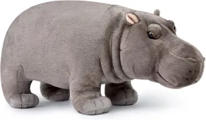 Large Hippo Plush Toy - Realistic Standing 20inch Hippopotamus Stuffed Animal, Soft Wild Animals Hippo Weigted Toys, Unique Plushie Toys Model Dolls Collection for Kids