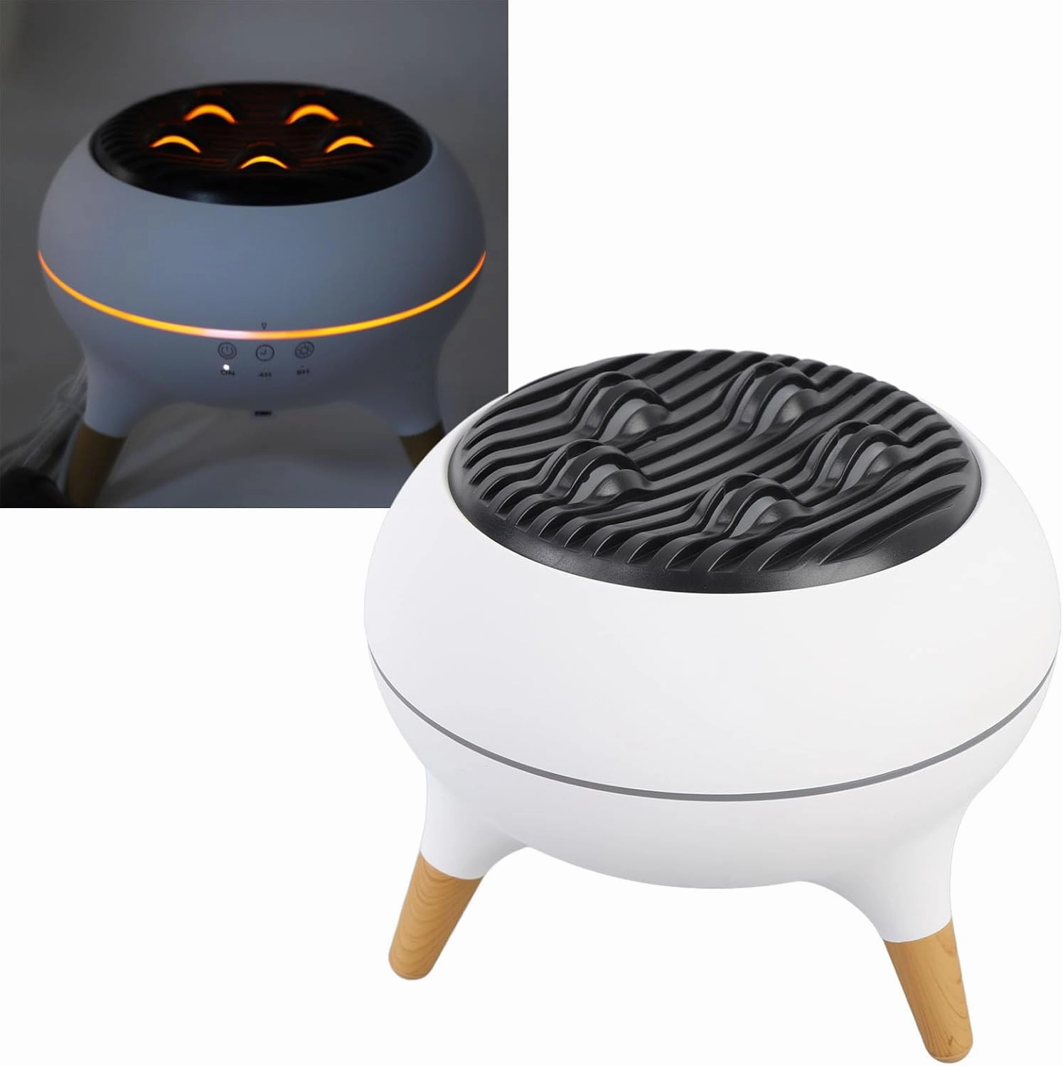 Large Room Desk Humidifier, 2 Timer Setting 2 Mist Modes Mystical/Fantasy Air Diffuser Humidifier Waterless Auto Off with Remote Control for Desk Office Bedroom (US Plug)