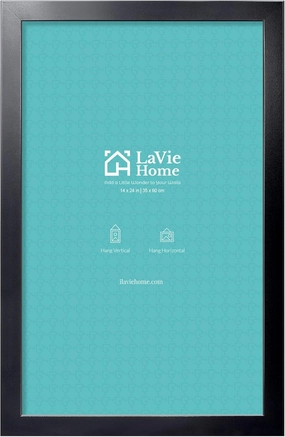 LaVie Home 14 x 24 Picture Frame, 24x14 Poster Frame with High Definition Plexiglass, Horizontal or Vertical Wall Gallery Poster Frames Suitable for Photos, Artworks, Posters,Puzzle, Black 1pc