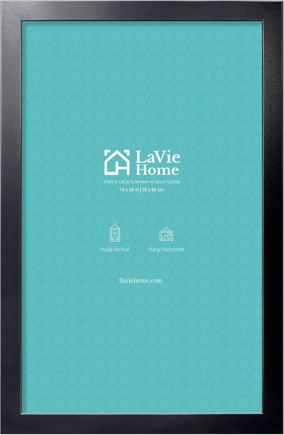 LaVie Home 14 x 24 Picture Frame, 24x14 Poster Frame with High Definition Plexiglass, Horizontal or Vertical Wall Gallery Poster Frames Suitable for Photos, Artworks, Posters,Puzzle, Black 1pc