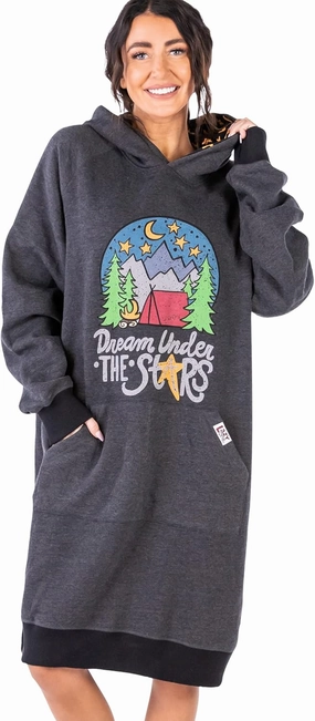 Lazy One Oversized Hoodie Sweatshirt, Comfortable Sleepwear, Sweater Dress for Women