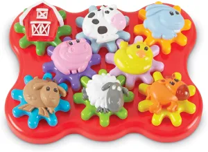 Learning Resources Build & Spin: Farm Friends, Fine Motor Toy, 17 Piece Set, Ages 2 