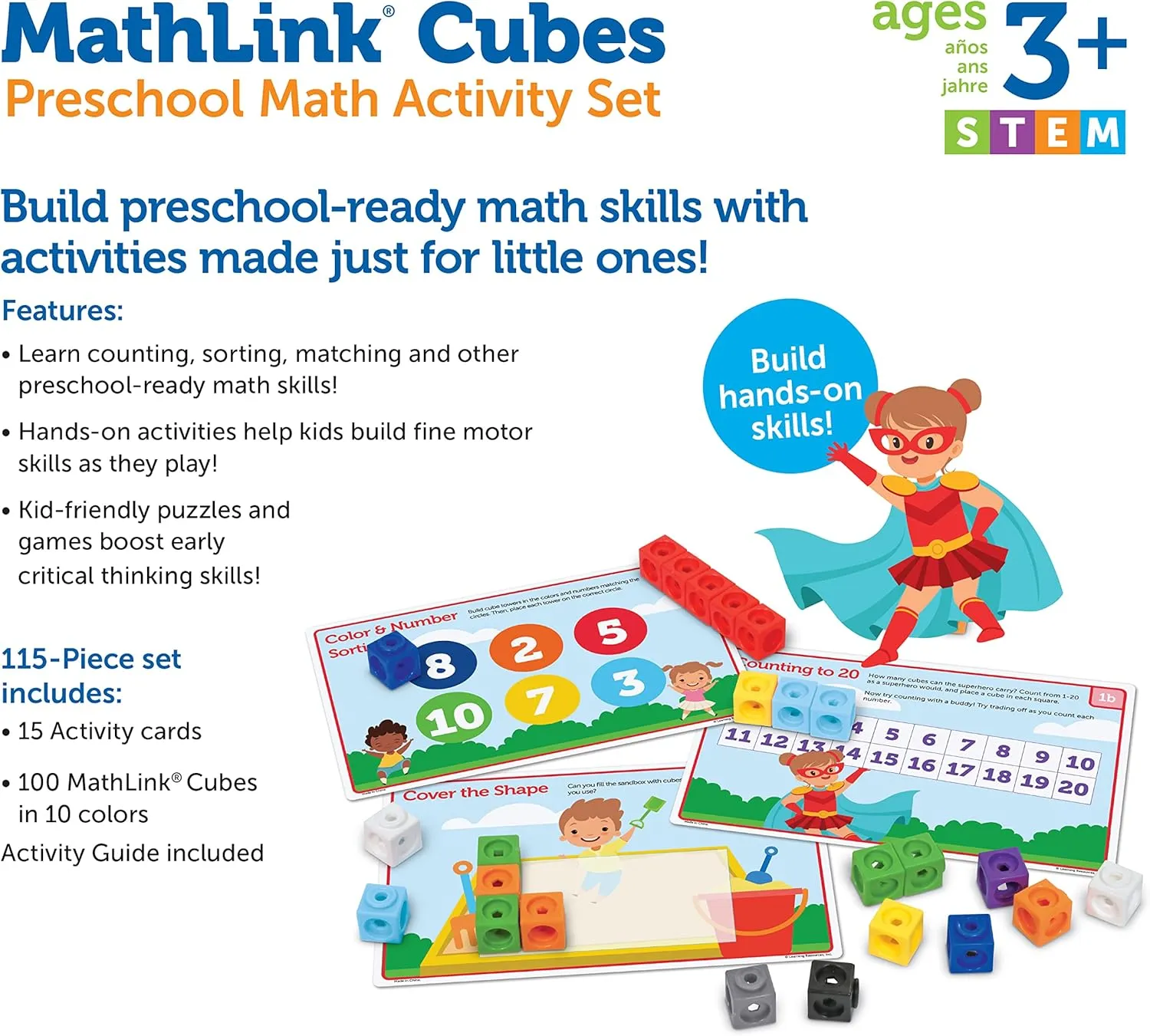 Learning Resources MathLink Cubes Preschool Math Activity Set