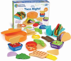 Learning Resources New Sprouts Taco Night! 28 Pieces - Play Food for Kids Ages 18  Months, Grocery Store Pretend Play Toys, Play Kitchen Accessories