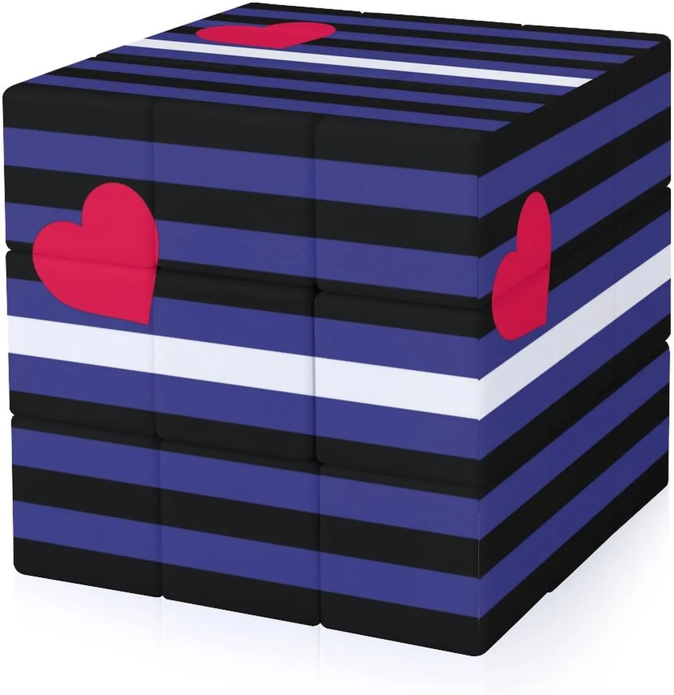 Leather Proud Flag Adults 3x3x3 Color-Matching Smooth Fully Printed Cube Gift