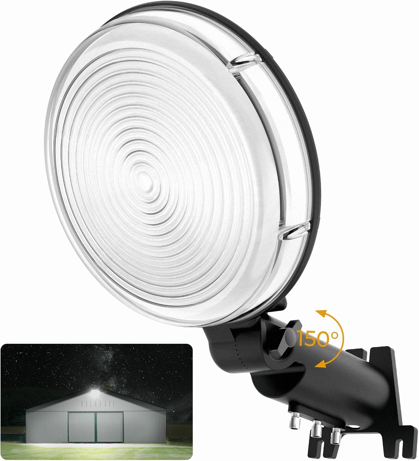 LED Barn Light, 100W 12000LM Dusk to Dawn Outdoor Lighting with Photocell 6500K Adjustable Angle Daylight Outdoor Lights IP66 Waterproof Area Street Lights for Security/Yard/Farmhouse